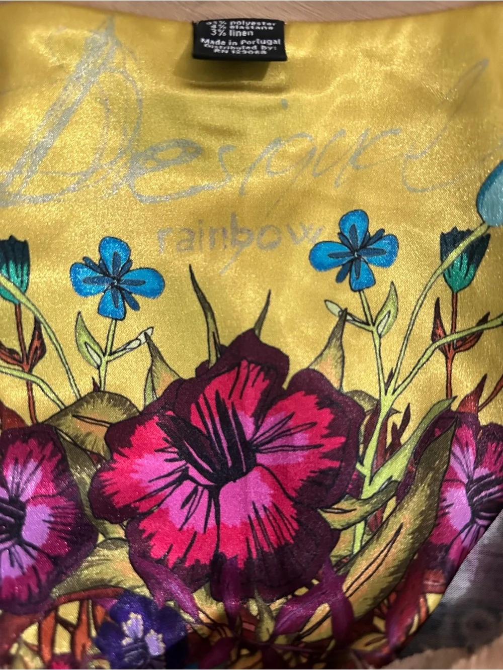 Desigual Bright Multicolour Floral Scoop Neck Women’s Top Size Large Maximalist - Picture 12 of 16